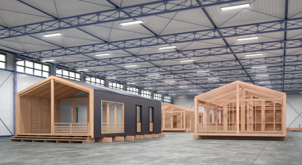 An organised and clean factory for modular buildings